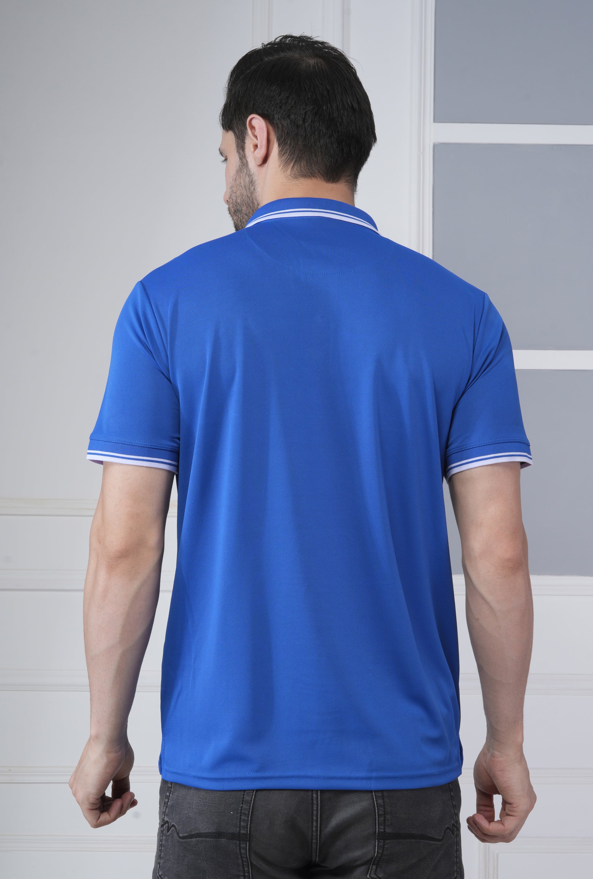 Royal Blue Men’s Tipping Polo T-Shirt – 100% High-Quality Polyester