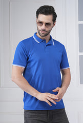 Royal Blue Men’s Tipping Polo T-Shirt – 100% High-Quality Polyester