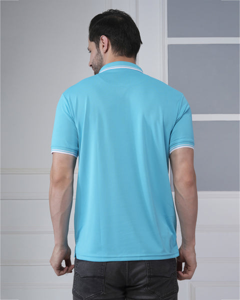 Soft Blue Polo T-Shirt with Clean Modern Finish