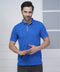 Royal Blue Sports Polo Tshirt with Yellow Jacquard Stylish Fit