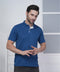 Cobalt Blue Training Polo Tshirt White Jacquard Smart Activewear