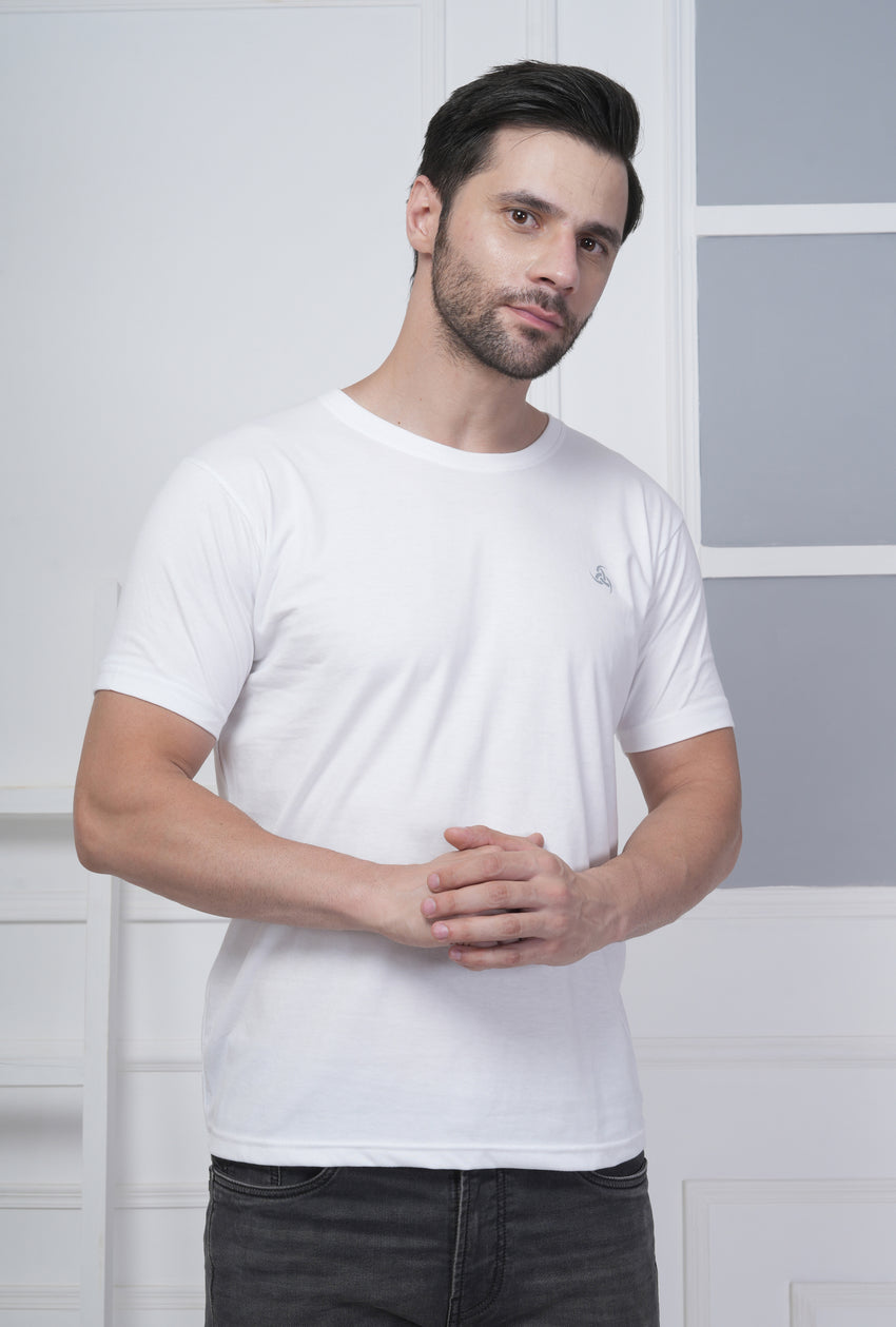 Men's White Color Cotton Premium T-Shirt – "Boss Gaya Tel Lene"