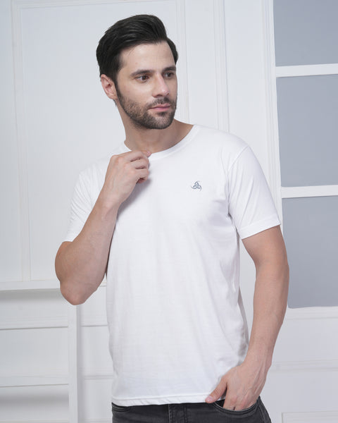 Plain White Training Essential Tee for Men Lightweight All Day Comfort