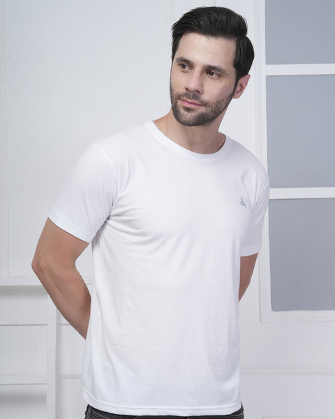 Plain White Training Essential Tee for Men Lightweight All Day Comfort