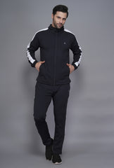 Exalon Men’s Charcoal Black Premium 4-Way Lycra Tracksuit