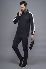 Exalon Men’s Charcoal Black Premium 4-Way Lycra Tracksuit