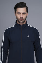 Exalon Men’s Navy Blue Premium Markin Fabric Tracksuit