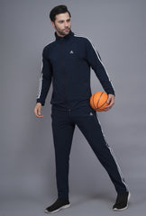 Exalon Men’s Navy Blue Premium Markin Fabric Tracksuit