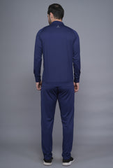 Exalon Men’s Navy Blue Premium 4-Way Lycra Tracksuit
