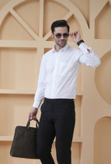 Men’s Premium White Formal Shirt | Smart Fit Cotton Office Wear Shirt