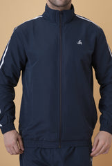 Exalon Men’s Navy Blue Tracksuit with White Double Stripe Design
