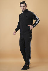 Exalon Men’s Premium Black Markin Fabric Tracksuit