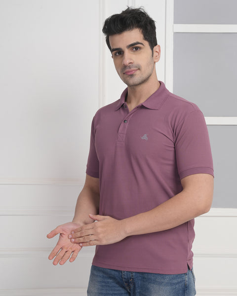 Exalon Aspire Muted Rose Regular Fit Polo T-Shirt for Men