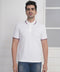 Men’s Stylish White Polo with Dual Tone Collar Finish