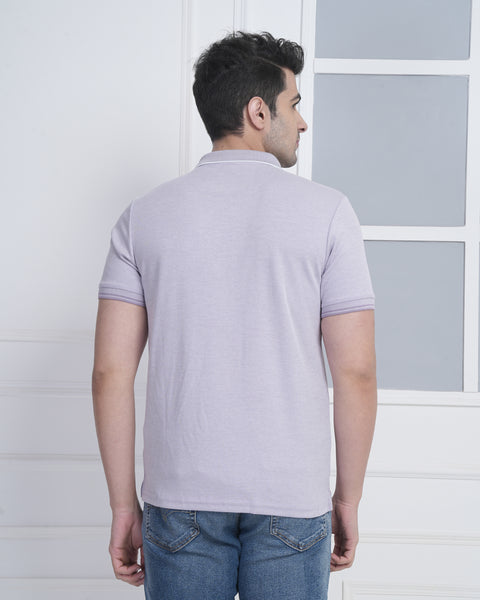 Lavender Polo Neck T-Shirt for Men
