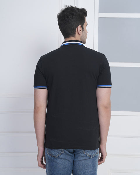 Exalon Classic Black Polo T-Shirt for Men