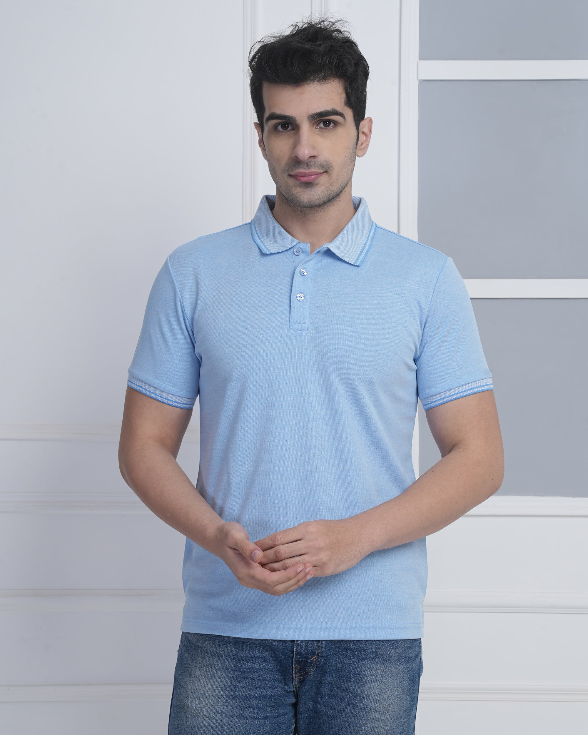 Dark Sky Flex Cotton Polo T-Shirt for Men