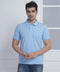 Men’s Sky Blue Polo T-Shirt with Subtle Contrast Detail