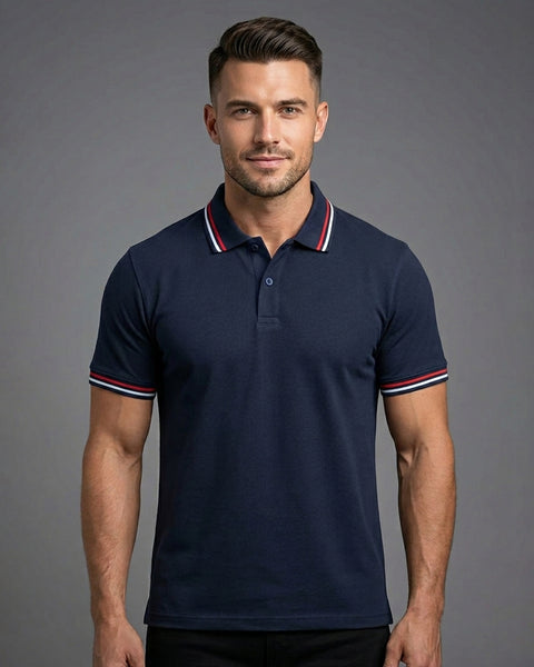 Exalon Premium Navy Blue Corporate Polo T-Shirt | Regular Fit