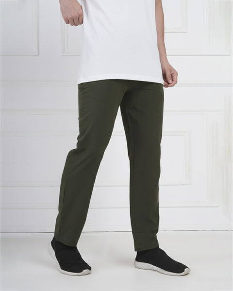 Olive Green Active Performance Track Pants for Men