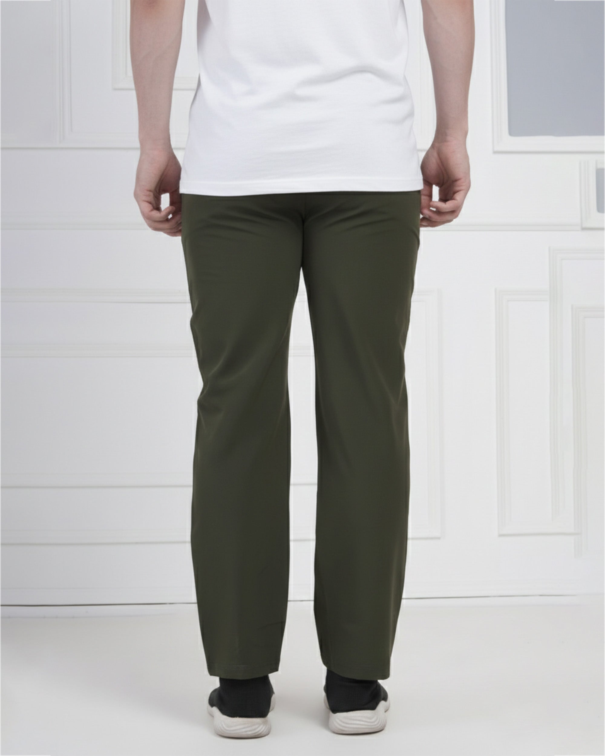 Olive Green Active Performance Track Pants for Men