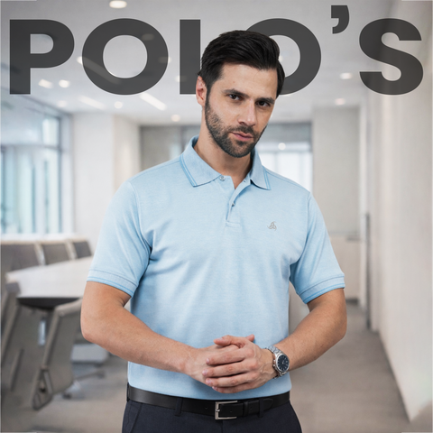 Men’s Light Sky Blue Polo T-Shirt with Sleek Collar Finish