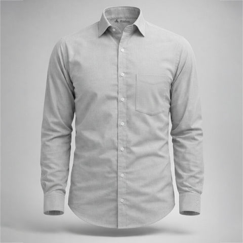 Light Grey Smart Formal Shirt for Men Elegant Office Wear Look