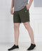 Olive Green Performance Polyester Gym Shorts for Men