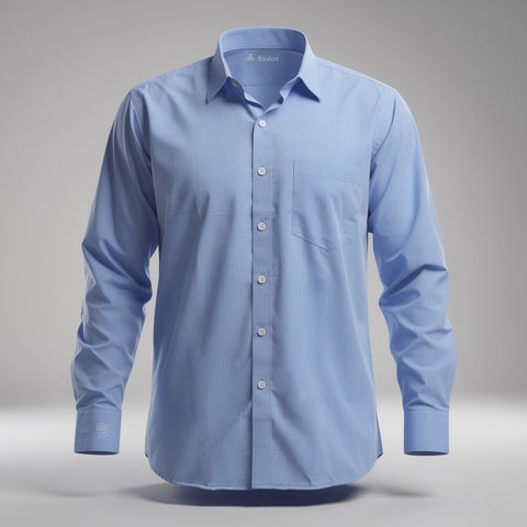 Steel Blue Filafil Formal Shirt for Men Smart Office Wear Style