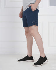 Navy Blue Performance Polyester Workout Shorts for Men