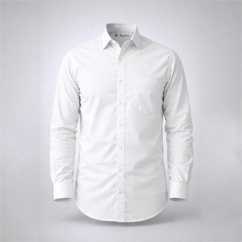 Premium White 100% Cotton Formal Shirt for Men