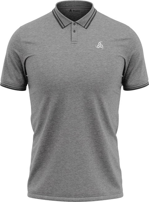 Men’s Minimal Grey Polo T-Shirt with Contrast Trim