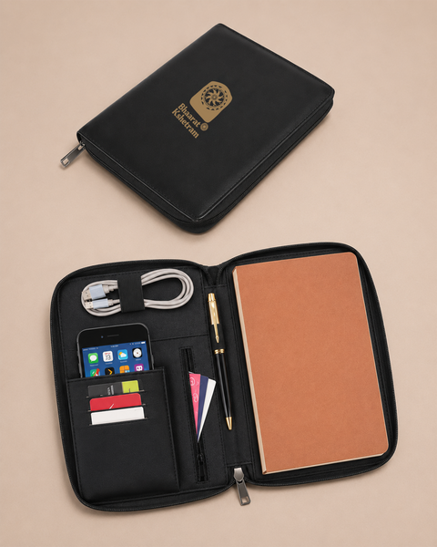 Omni Zippered Executive Work Folder With Notebook and Organizer