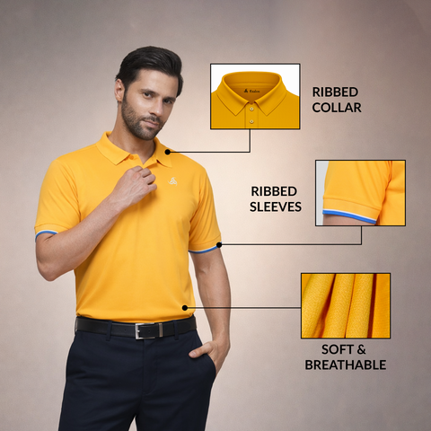 Yellow Tipping Polo T-Shirt for Men – Sport Inspired Casual Style
