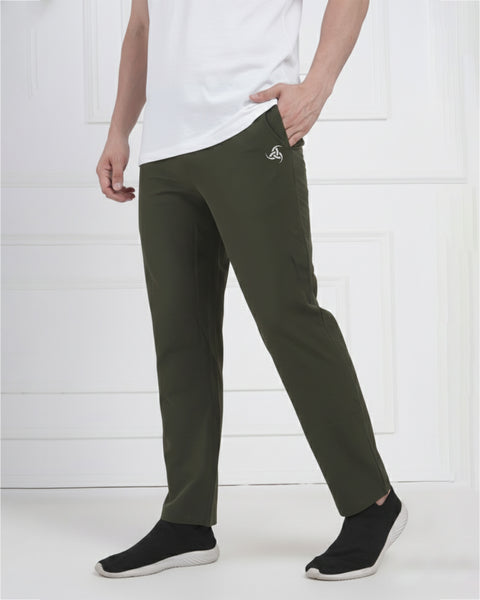 Olive Green Active Performance Track Pants for Men