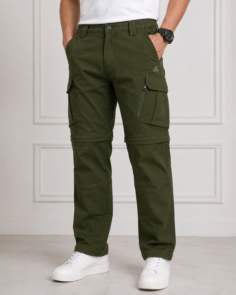 Men's Convertible Zip Off Trekking Cargo Pants with Multi Utility Pockets