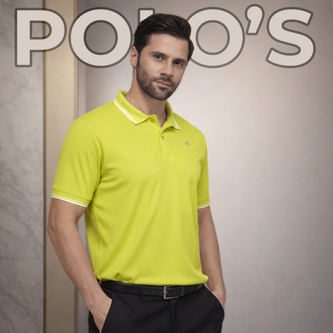 Lime Green Polo T-Shirt with Contrast Tipping