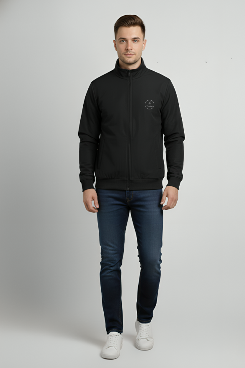Exalon Premium Black Winter Jacket for Men | Full-Zip Warm & Stylish