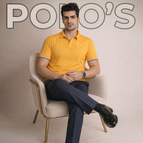 Dual-Tone Collar Polo T-Shirt for Men