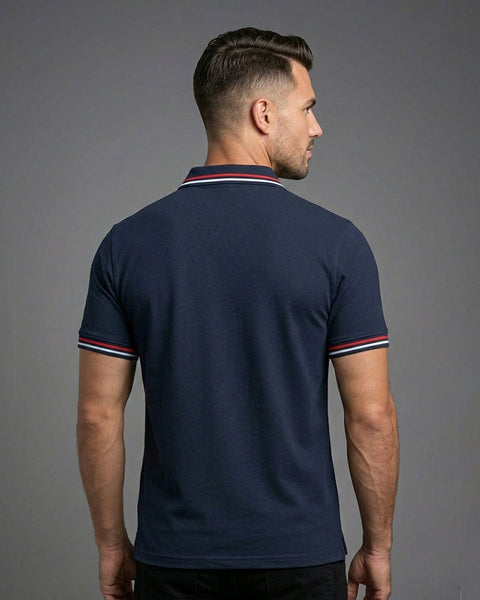 Exalon Premium Navy Blue Corporate Polo T-Shirt | Regular Fit