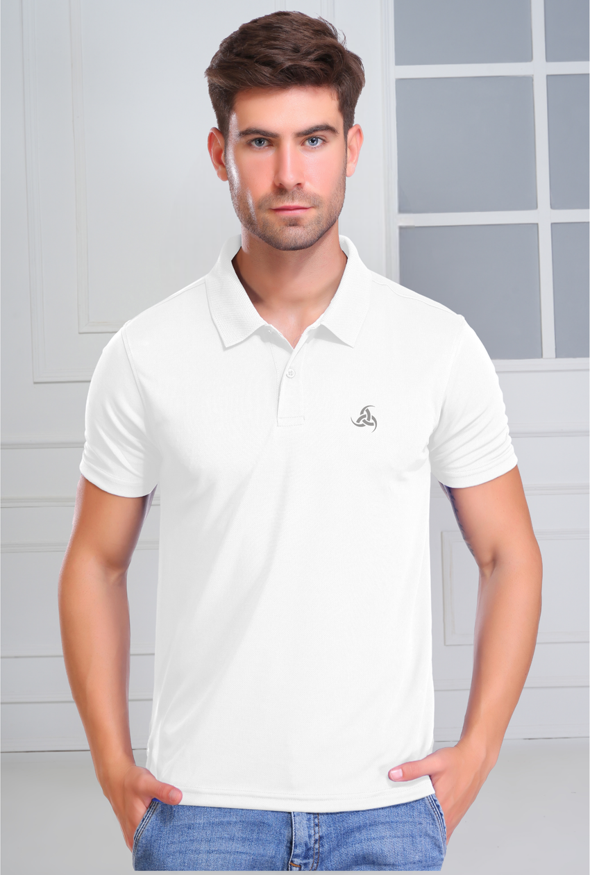 Men’s White Premium Collar T-Shirt