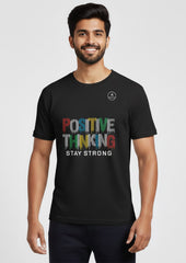 Positive Thinking Motivational Polyester T-Shirt for Men