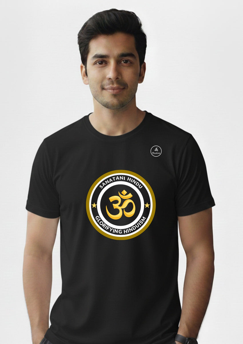 Sanatani Hindu Om Printed T-Shirt for Men | Premium Dry-Fit Tee