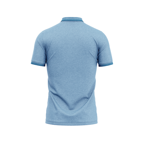 Men’s Sky Blue Polo T-Shirt with Subtle Contrast Detail