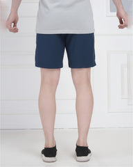 Navy Blue Performance Polyester Workout Shorts for Men