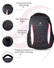 Black 30L Multi-Compartment School Backpack