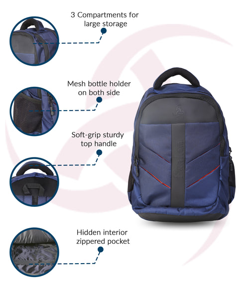 Navy Blue Travel Office Backpack for Office & Travel