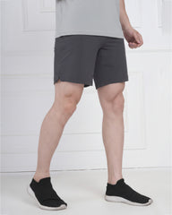 Charcoal Grey Quick-Dry Training Shorts with Zip Pockets