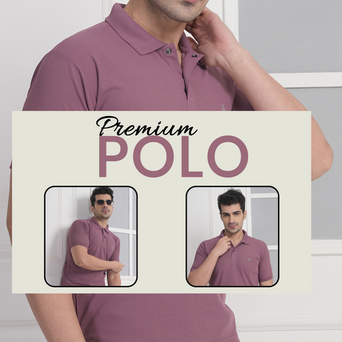 Exalon Aspire Muted Rose Regular Fit Polo T-Shirt for Men