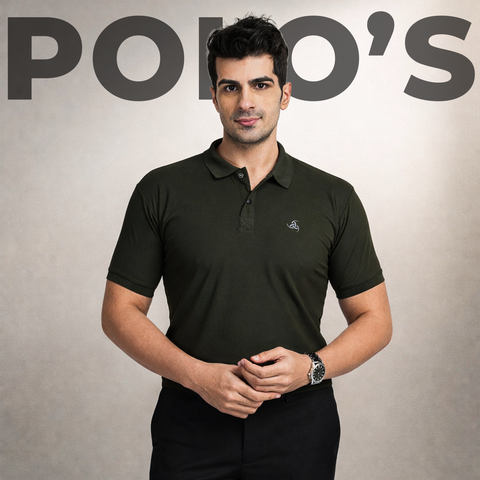 Exalon Venture Olive Green Regular Fit Polo T-Shirt for Men